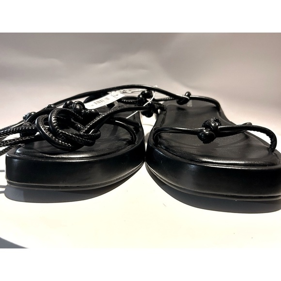 Torrid Black Round Toe Crossover Strap Lace Up Chunky/Platform Sandals, Sz 10 - Picture 2 of 4